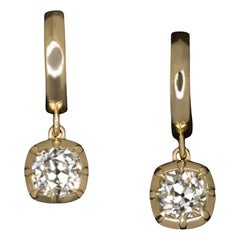 1.40 Ct. Old Mine Cut Diamond Stud Earrings