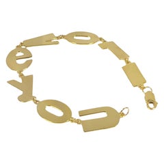 Iconic "I Love You"  Gold Plated Sterling Bracelet