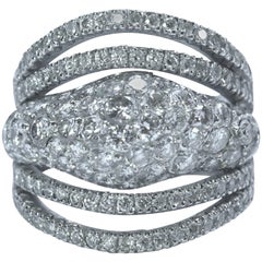 The Crown, 18 K White Gold Ring Set with Diamonds 2, 80 Carats by Marion Jeantet