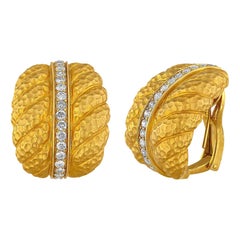1.00 Carat Diamond Convertible Clip/Post Gold Earrings