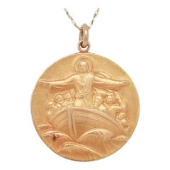 Cartier Mid-Century Modern 14K Gold 'St. Brendan the Navigator' Anhänger oder Charme 'St. Brendan the Navigator'