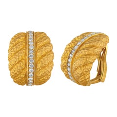 1.00 Carat Diamond Convertible Clip / Post Gold Earrings