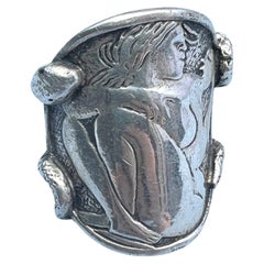 Münzring Frau Sterling Silber Schlange Serpent