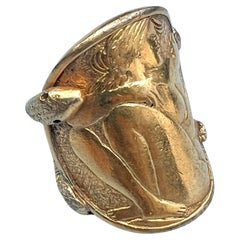 Anello di monete con placca d'oro Snake