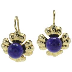 lapis level Luise Lapis Gold Level Back Earrings