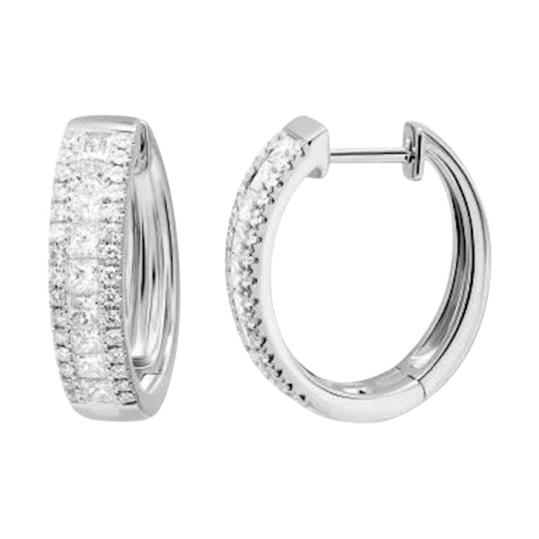 Classic Diamond 14K Gold Hoop Earrings  for Her