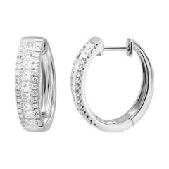 Créoles en or 14K avec diamants Classic  pour elle