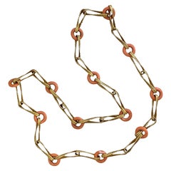 Van Cleef and Arpels Vintage Coral Necklace, Yellow Gold