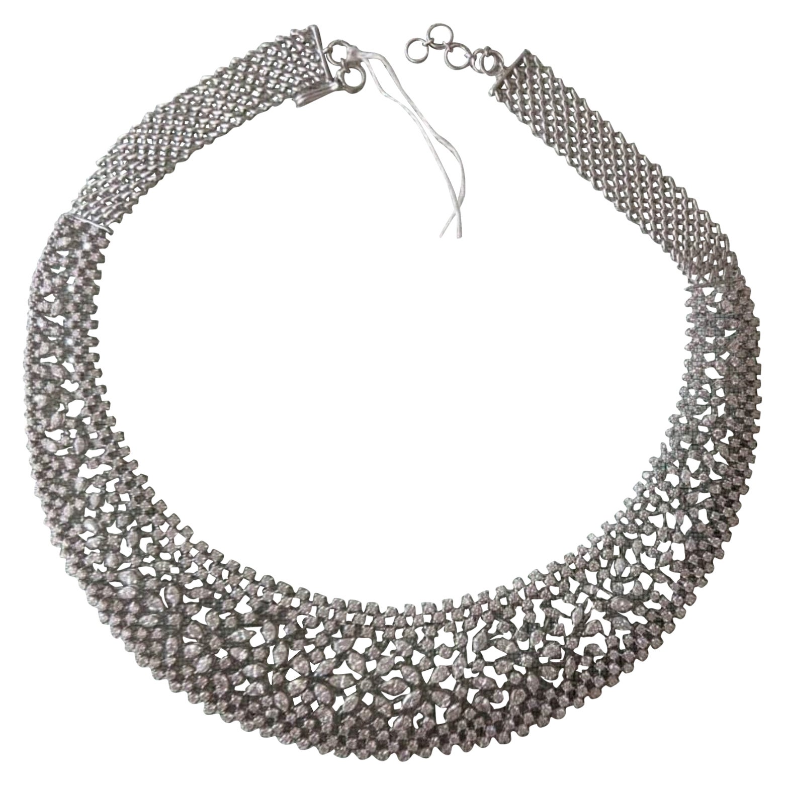 NWT $139, 500 18KT Gold Important Fancy Flower Floral Elaborate Diamond Necklace