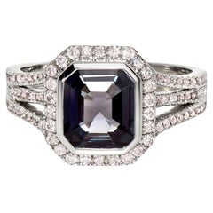 IGI 18K 1.62 Ct Titan Spinel&Pink Diamonds Antique Engagement Ring