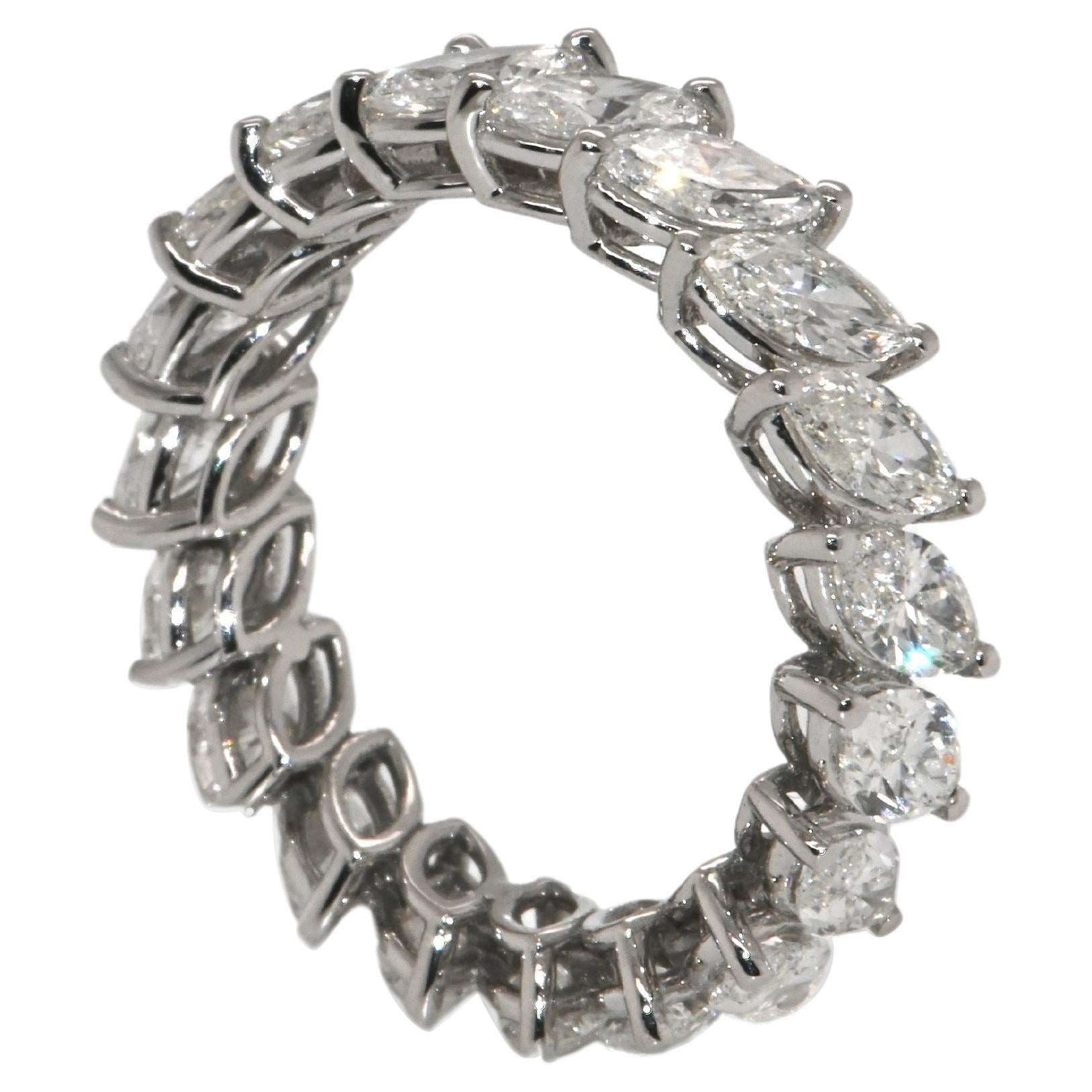 Engagement Ring 18 Carat White Gold Adorned With Diamonds Totaling 3.62 carats For Sale
