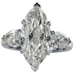 GIA Certified 5.08 Carat Marquise Cut Diamond Engagement Ring 10