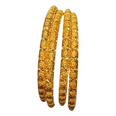 Pulsera Vintage Eternity de Oro Amarillo de 21 Kilates 53 Gramos, Juego de 4 Churi