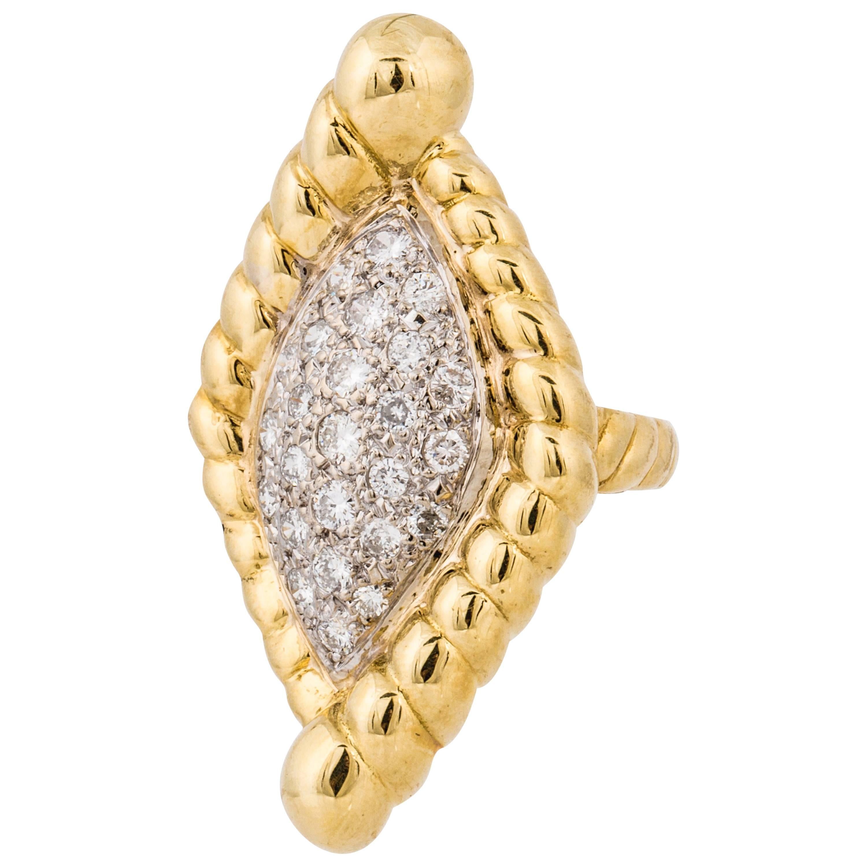 18 Karat Diamond Yellow Gold Ring