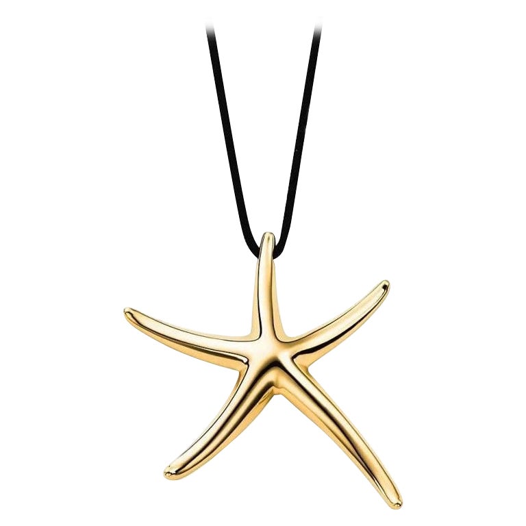 TIFFANY & Co. Elsa Peretti 18K Gold Starfish Pendant Necklace LARGE
