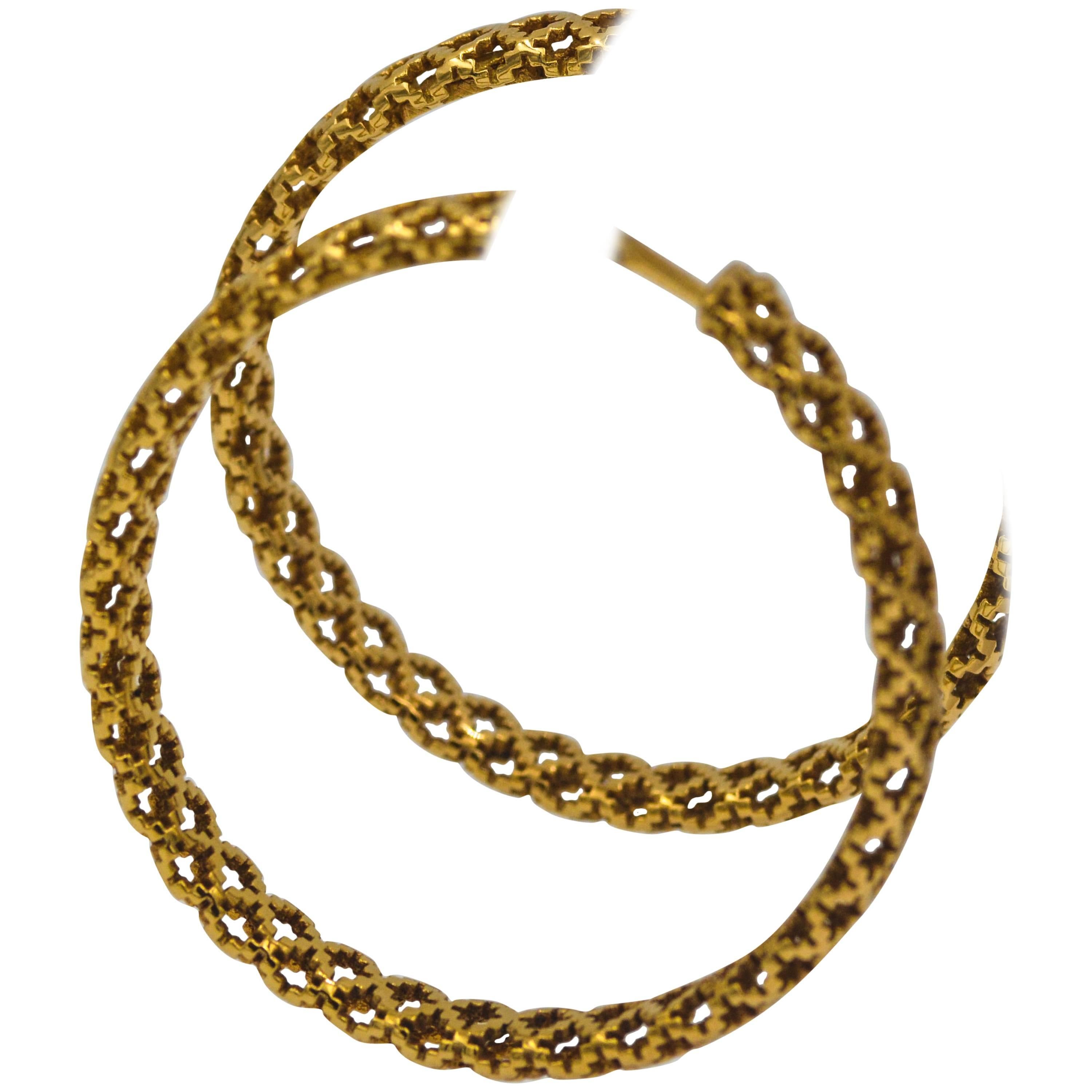 Gucci Classic Gold Diamantissima Light Hoop Earrings