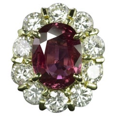 IGI Certified 1.08 Carat Oval Unheated Ruby 18k Yellow Gold Cocktail Ring