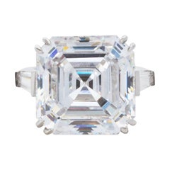 GIA-zertifizierter 14 Karat quadratischer Diamantring aus 18 Karat Weißgold mit Smaragdschliff