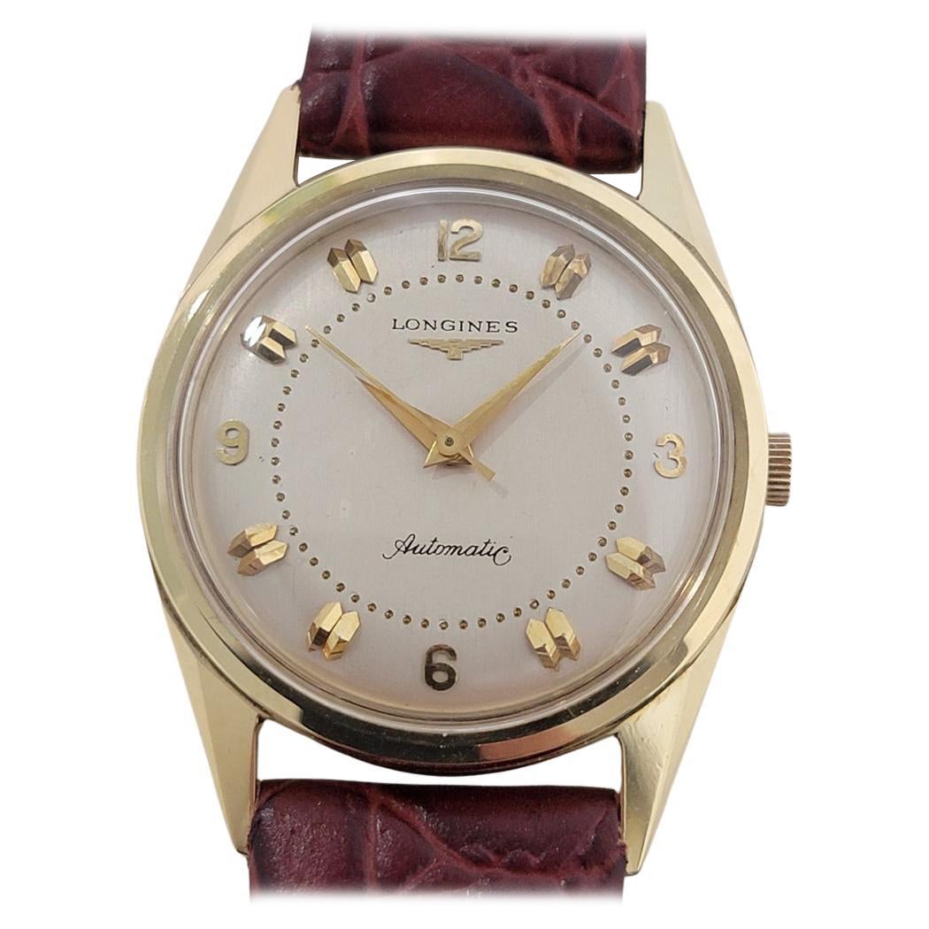 Mens Longines 2310SW 18k Solid Gold 34mm Automatic Dress Watch 1950s Swiss NA114