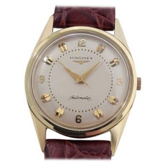 Mens Longines 2310SW 18k Solid Gold 34mm Automatic Dress Watch 1950s Swiss NA114