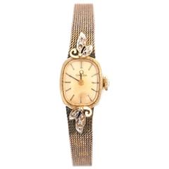 Omega Ladies Yellow Gold Diamonds Wristwatch circa 1970s 9