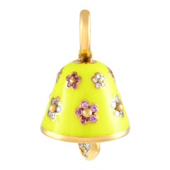 Aaron Basha, in oro 18 carati, con diamanti e zaffiri smaltati, Charm AB26-111324