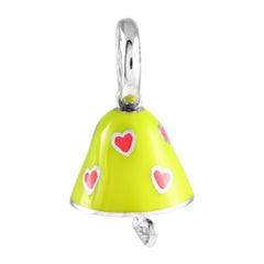 Aaron Basha in oro bianco 18 carati, smalto giallo neon e campana AB40-111324