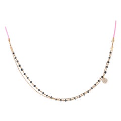 Aaron Basha 18K Rose Gold 1.30ct Black Diamond Necklace AB12-111424