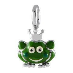 Aaron Basha 18K White Gold Enamel Frog Prince Charm AB07-111524