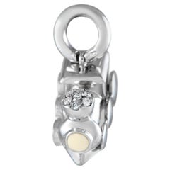 Aaron Basha 18K White Gold Diamond and Enamel Choo-Choo Train Charm AB16-111524