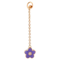 Aaron Basha 18 Karat Gold Diamant-Emaille-Lila-Blumen-Charm-Anhänger AB1919-111824