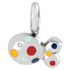 Aaron Basha 18K White Gold Diamond and Enamel Fish Charm AB01-111824