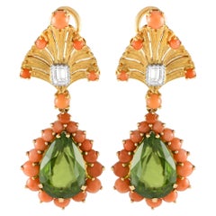 Buccellati Vintage 18K Gold 0.65ct Diamond Peridot Clip-On Earrings BU12-112624