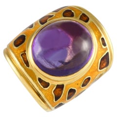 H. Stern 18K Yellow Gold Amethyst Enameled Ring MF05-111524
