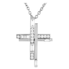 Harry Winston Symbols Platinum 0.72ct Diamond Cross Necklace HW21-112624