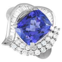Platinum 0.80ct Diamond and Tanzanite Ring MF13-112924