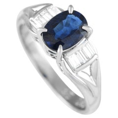 Anillo de platino con diamante y zafiro de 0,23 ct MF24-112924
