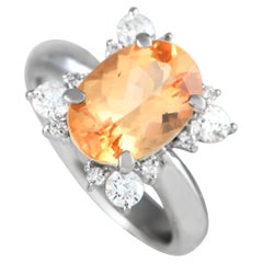 Platinum 0.49ct Diamond and Imperial Topaz Ring MF19-112924