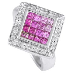 14K White Gold Diamond and Sapphire Ring MF23-120324