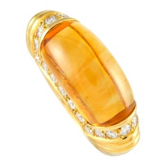 18K Yellow Gold 0.70ct Diamond and Citrine Ring MF09-120524