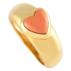Van Cleef & Arpels Vintage 18K Gelbgold Koralle Herz-Ring VC06-112724