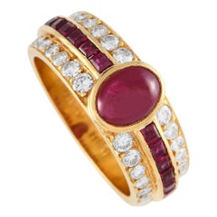 Van Cleef & Arpels Anello in oro giallo 18 carati con diamanti e rubini da 0,50 carati MF10-112724