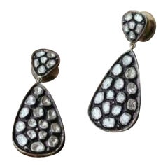 Antique Polki Diamond Earrings Natural Diamond Victorian  Earrings