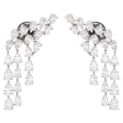 Purezza SI Colore HI Forma di pera Orecchini di design con diamanti in oro bianco 14 carati