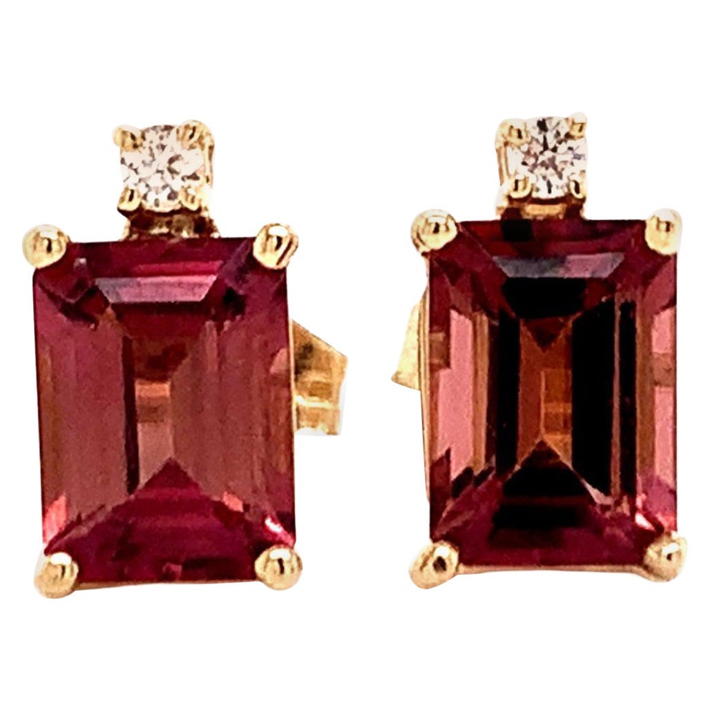 Orecchini con diamanti di tormalina naturale in oro 14k con 2,13 TCW certificati
