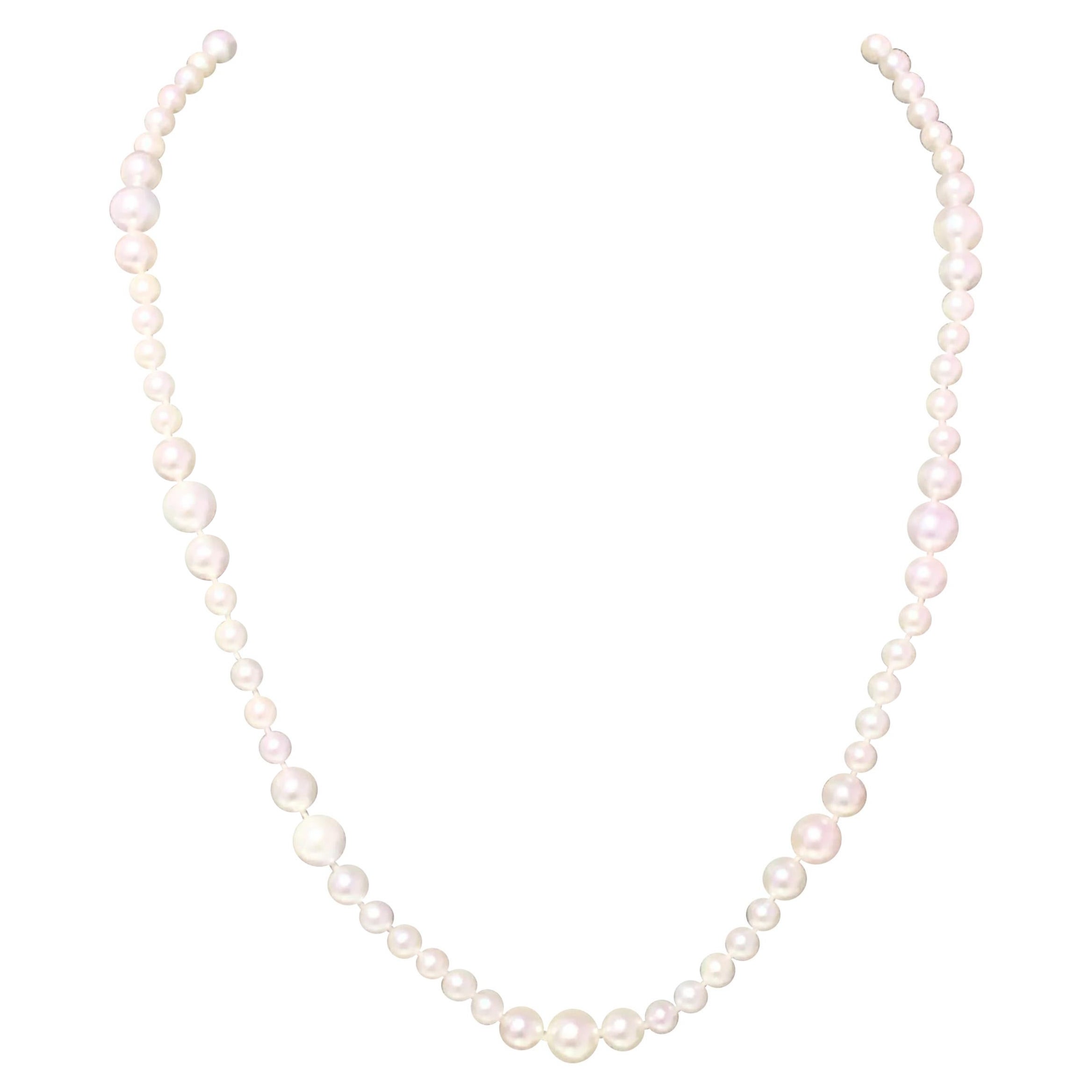 Akoya Pearl Necklace 14k Yellow Gold Certified