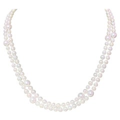 Akoya Pearl Necklace 14k Yellow Gold 37.25" 8.5 mm Certified