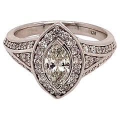 Anello con diamante in oro bianco 14k 0,45 TCW 4,88g certificato