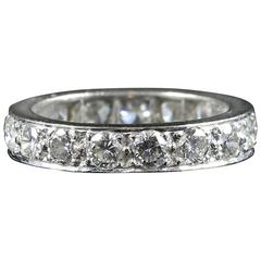 Antique Diamond Eternity Ring 3 Carat of Diamonds All Platinum 8