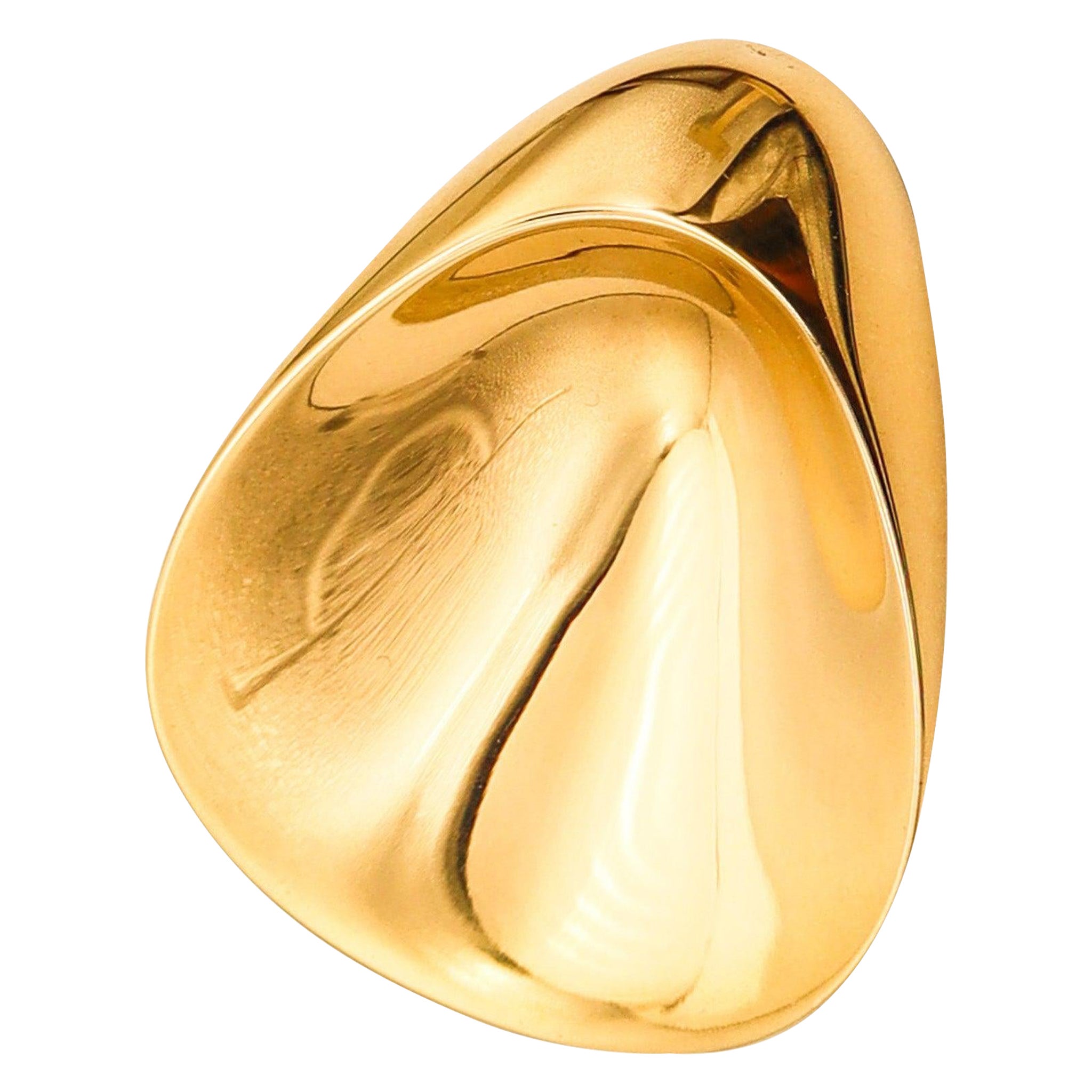 GEORG JENSEN 1960 Nanna Ditzel Pendant Brooch In 18Kt Yellow Gold Model 1328 For Sale